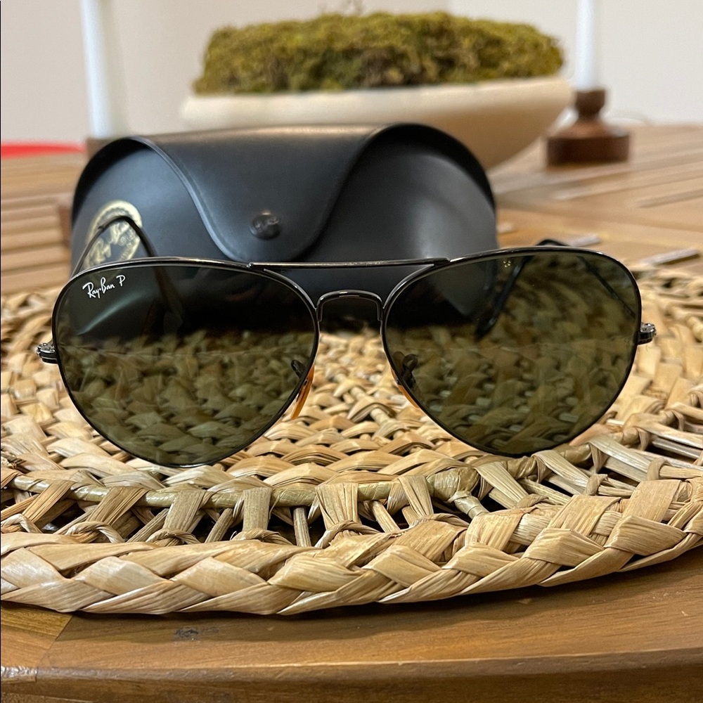 Vintage Ray-Ban Classic Black Aviator Sunglasses